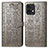 Leather Case Stands Fashionable Pattern Flip Cover Holder S03D for Motorola Moto X40 5G Gray