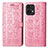 Leather Case Stands Fashionable Pattern Flip Cover Holder S03D for Motorola Moto X40 5G Pink