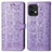 Leather Case Stands Fashionable Pattern Flip Cover Holder S03D for Motorola Moto X40 5G Purple