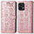 Leather Case Stands Fashionable Pattern Flip Cover Holder S03D for Motorola Moto X40 5G Rose Gold