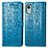 Leather Case Stands Fashionable Pattern Flip Cover Holder S03D for Nokia C12 Blue