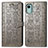 Leather Case Stands Fashionable Pattern Flip Cover Holder S03D for Nokia C12 Gray