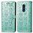 Leather Case Stands Fashionable Pattern Flip Cover Holder S03D for Nokia C3 Green