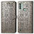 Leather Case Stands Fashionable Pattern Flip Cover Holder S03D for Nokia C31 Gray