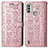 Leather Case Stands Fashionable Pattern Flip Cover Holder S03D for Nokia C31 Rose Gold