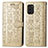 Leather Case Stands Fashionable Pattern Flip Cover Holder S03D for Nokia G100 Gold