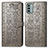 Leather Case Stands Fashionable Pattern Flip Cover Holder S03D for Nokia G22 Gray