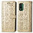 Leather Case Stands Fashionable Pattern Flip Cover Holder S03D for Nokia XR21 Gold