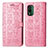 Leather Case Stands Fashionable Pattern Flip Cover Holder S03D for Nokia XR21 Pink