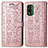 Leather Case Stands Fashionable Pattern Flip Cover Holder S03D for Nokia XR21 Rose Gold