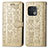 Leather Case Stands Fashionable Pattern Flip Cover Holder S03D for OnePlus 10 Pro 5G Gold