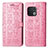 Leather Case Stands Fashionable Pattern Flip Cover Holder S03D for OnePlus 10 Pro 5G Pink