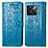 Leather Case Stands Fashionable Pattern Flip Cover Holder S03D for OnePlus 10T 5G Blue