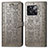 Leather Case Stands Fashionable Pattern Flip Cover Holder S03D for OnePlus 10T 5G Gray