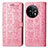 Leather Case Stands Fashionable Pattern Flip Cover Holder S03D for OnePlus 11 5G Pink