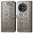 Leather Case Stands Fashionable Pattern Flip Cover Holder S03D for OnePlus 11R 5G Gray