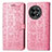 Leather Case Stands Fashionable Pattern Flip Cover Holder S03D for OnePlus 11R 5G Pink