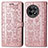 Leather Case Stands Fashionable Pattern Flip Cover Holder S03D for OnePlus 11R 5G Rose Gold