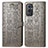 Leather Case Stands Fashionable Pattern Flip Cover Holder S03D for OnePlus 9 Pro 5G Gray