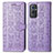 Leather Case Stands Fashionable Pattern Flip Cover Holder S03D for OnePlus 9 Pro 5G Purple