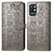 Leather Case Stands Fashionable Pattern Flip Cover Holder S03D for OnePlus 9R 5G Gray