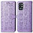 Leather Case Stands Fashionable Pattern Flip Cover Holder S03D for OnePlus 9R 5G Purple