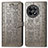 Leather Case Stands Fashionable Pattern Flip Cover Holder S03D for OnePlus Ace 2 5G Gray