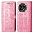 Leather Case Stands Fashionable Pattern Flip Cover Holder S03D for OnePlus Ace 2 Pro 5G Pink