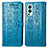 Leather Case Stands Fashionable Pattern Flip Cover Holder S03D for OnePlus Nord 2 5G Blue