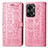 Leather Case Stands Fashionable Pattern Flip Cover Holder S03D for OnePlus Nord 2T 5G Pink