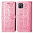 Leather Case Stands Fashionable Pattern Flip Cover Holder S03D for Oppo A16e Pink