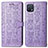 Leather Case Stands Fashionable Pattern Flip Cover Holder S03D for Oppo A16e Purple