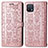 Leather Case Stands Fashionable Pattern Flip Cover Holder S03D for Oppo A16e Rose Gold