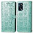 Leather Case Stands Fashionable Pattern Flip Cover Holder S03D for Oppo A16s Green