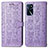 Leather Case Stands Fashionable Pattern Flip Cover Holder S03D for Oppo A16s Purple