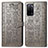 Leather Case Stands Fashionable Pattern Flip Cover Holder S03D for Oppo A53s 5G Gray
