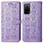 Leather Case Stands Fashionable Pattern Flip Cover Holder S03D for Oppo A53s 5G Purple