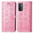 Leather Case Stands Fashionable Pattern Flip Cover Holder S03D for Oppo A54 5G Pink