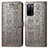 Leather Case Stands Fashionable Pattern Flip Cover Holder S03D for Oppo A55 5G Gray