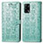 Leather Case Stands Fashionable Pattern Flip Cover Holder S03D for Oppo A74 4G Green