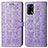 Leather Case Stands Fashionable Pattern Flip Cover Holder S03D for Oppo A74 4G Purple