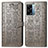 Leather Case Stands Fashionable Pattern Flip Cover Holder S03D for Oppo A77 5G Gray