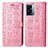 Leather Case Stands Fashionable Pattern Flip Cover Holder S03D for Oppo A77 5G Pink