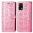 Leather Case Stands Fashionable Pattern Flip Cover Holder S03D for Oppo A95 4G Pink