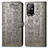 Leather Case Stands Fashionable Pattern Flip Cover Holder S03D for Oppo A95 5G Gray