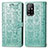 Leather Case Stands Fashionable Pattern Flip Cover Holder S03D for Oppo A95 5G Green