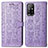 Leather Case Stands Fashionable Pattern Flip Cover Holder S03D for Oppo A95 5G Purple