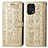 Leather Case Stands Fashionable Pattern Flip Cover Holder S03D for Oppo Find X5 Pro 5G Gold