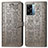 Leather Case Stands Fashionable Pattern Flip Cover Holder S03D for Oppo K10 5G India Gray