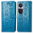 Leather Case Stands Fashionable Pattern Flip Cover Holder S03D for Oppo Reno10 5G Blue